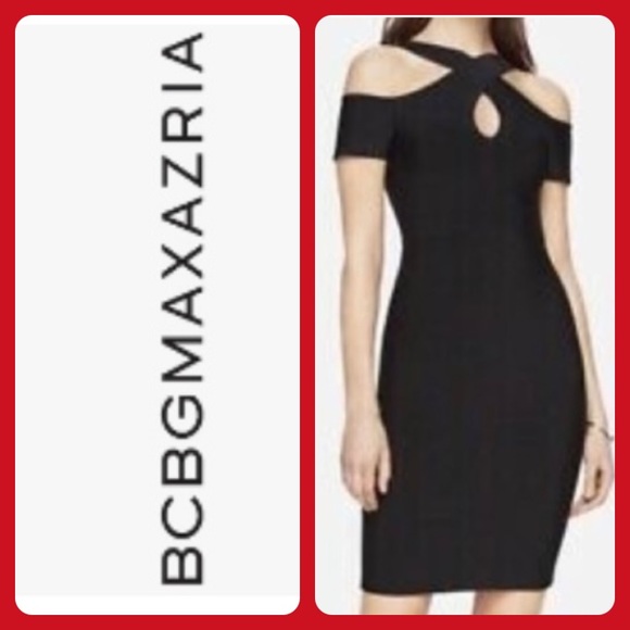 NWT BcbgMaxAzria ALLY cold shoulder body con dress - Picture 1 of 6